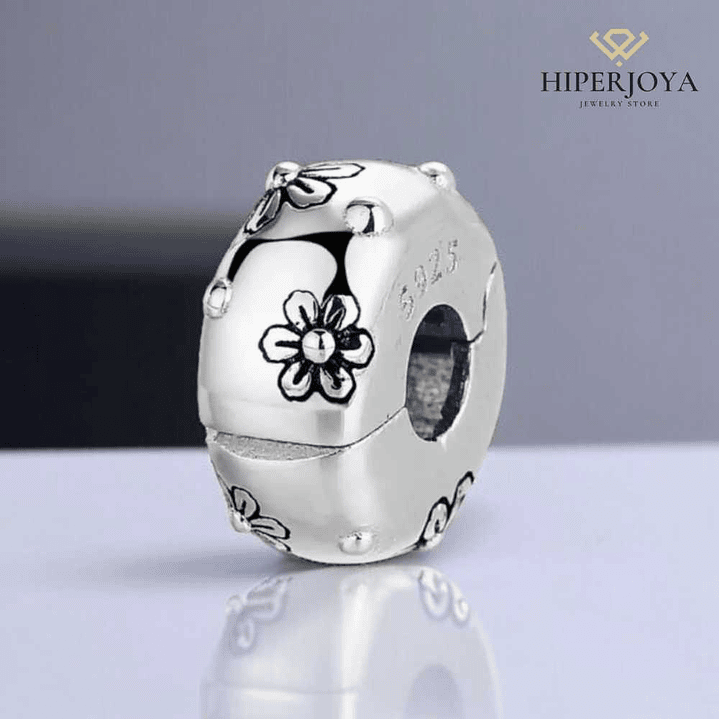 Abalorio flores plata  2