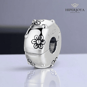 Abalorio flores plata 