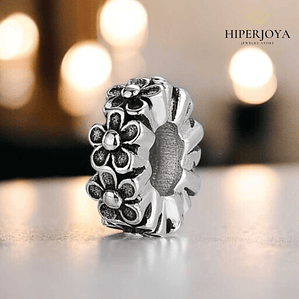 Abalorio de flores plata