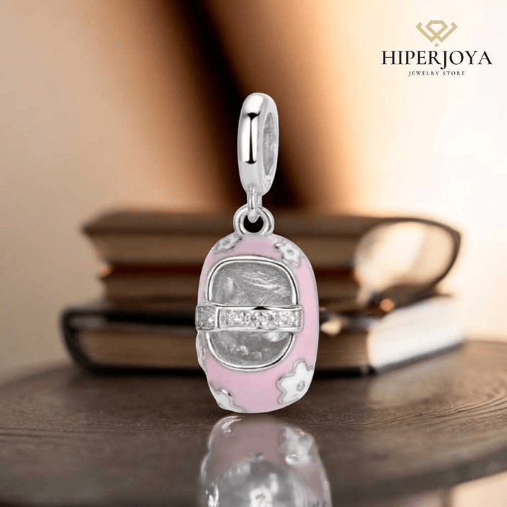 Abalorio zapatito esmalte plata 2