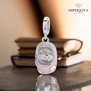 Abalorio zapatito esmalte plata