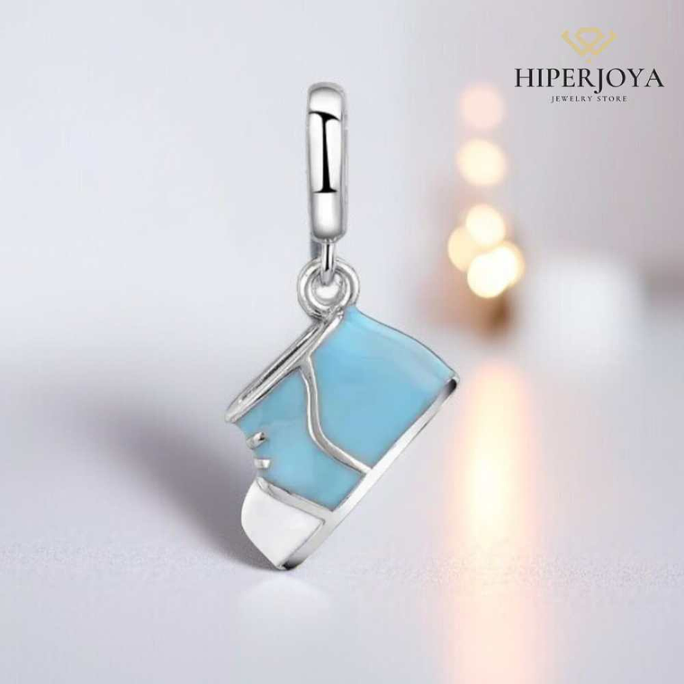 Abalorio botita bebé esmalte plata 2