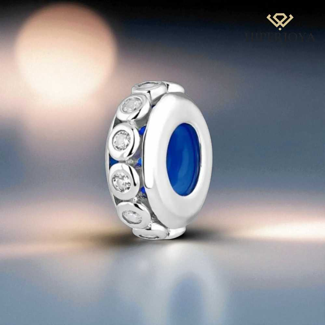 Abalorio ajustador y silicona con circonitas plata  2