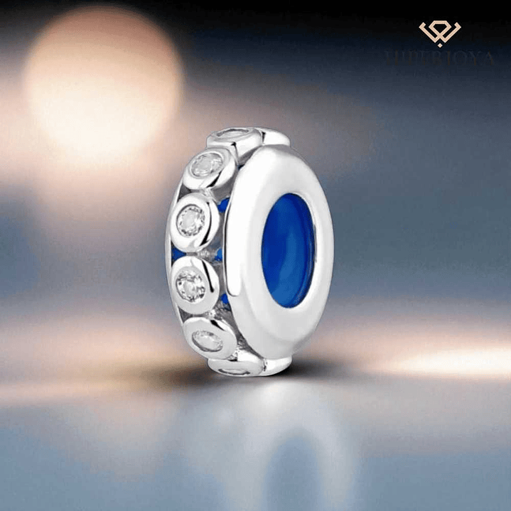 Abalorio ajustador y silicona con circonitas plata  2