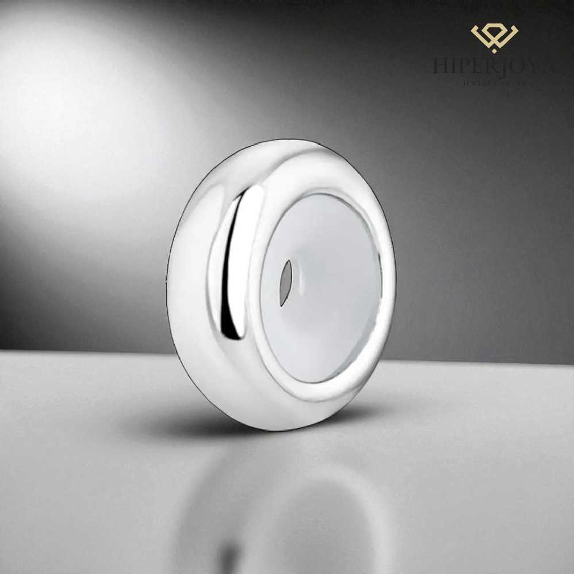 Abalorio tope de plata y silicona para pulsera flexible plata 2