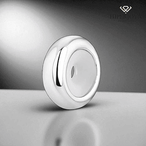 Abalorio tope de plata y silicona para pulsera flexible plata