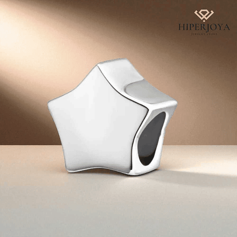 Abalorio estrella plata