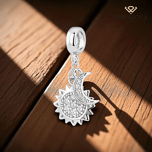 Abalorio sol y luna plata