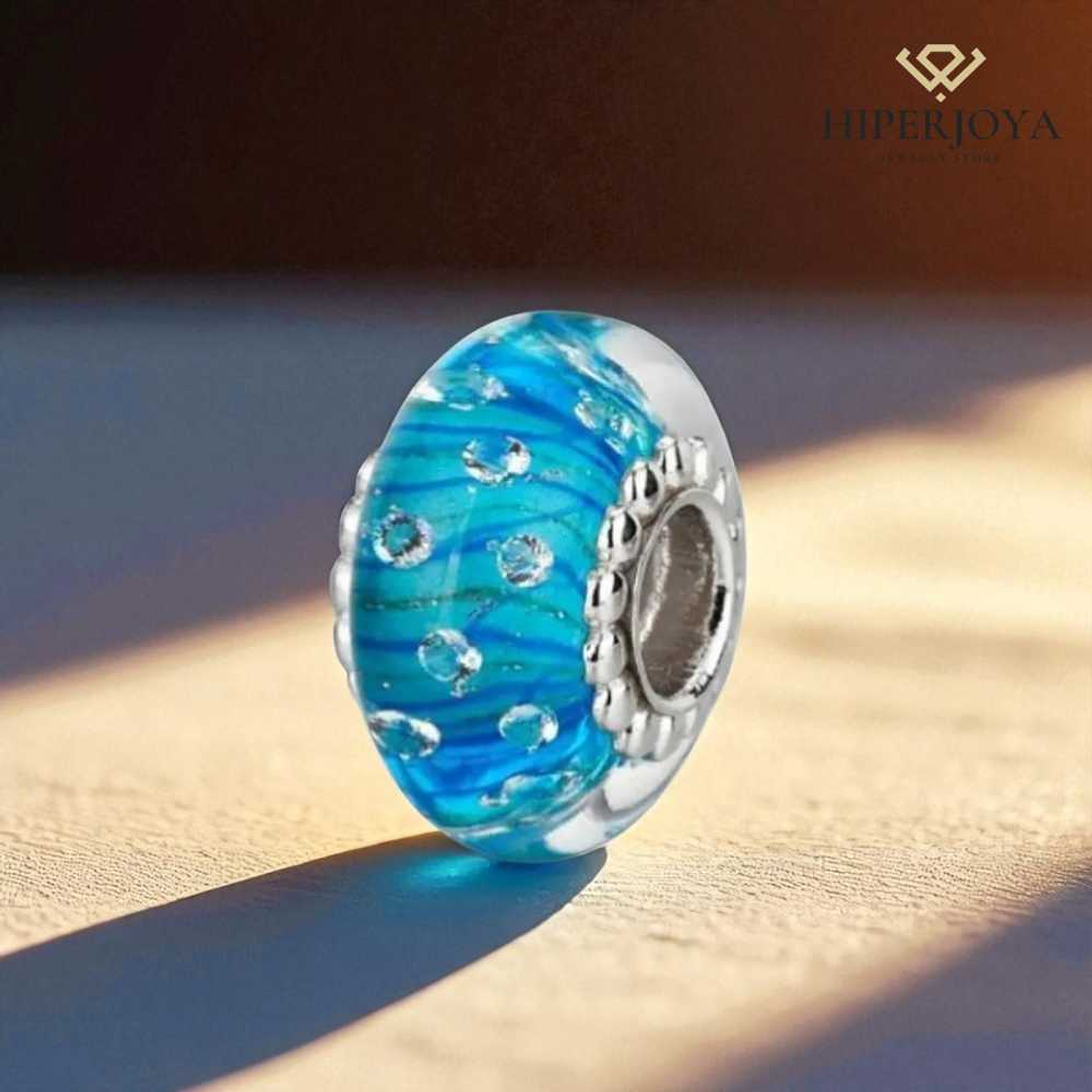 Abalorio murano gotas plata 2