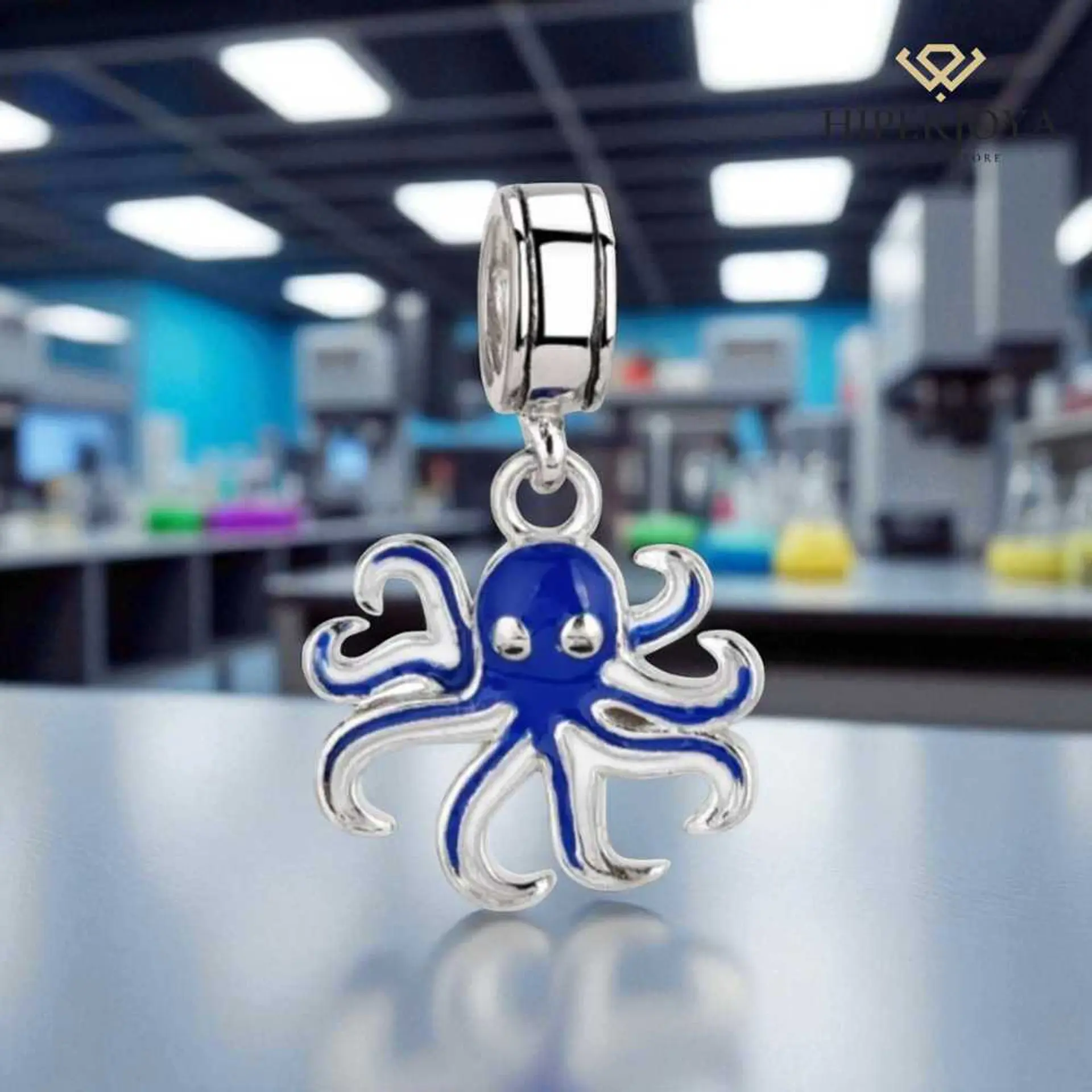 Silver octopus bead 2
