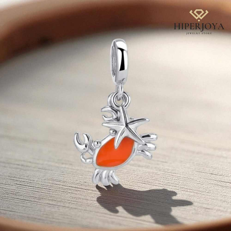 Abalorio cangrejo plata 2