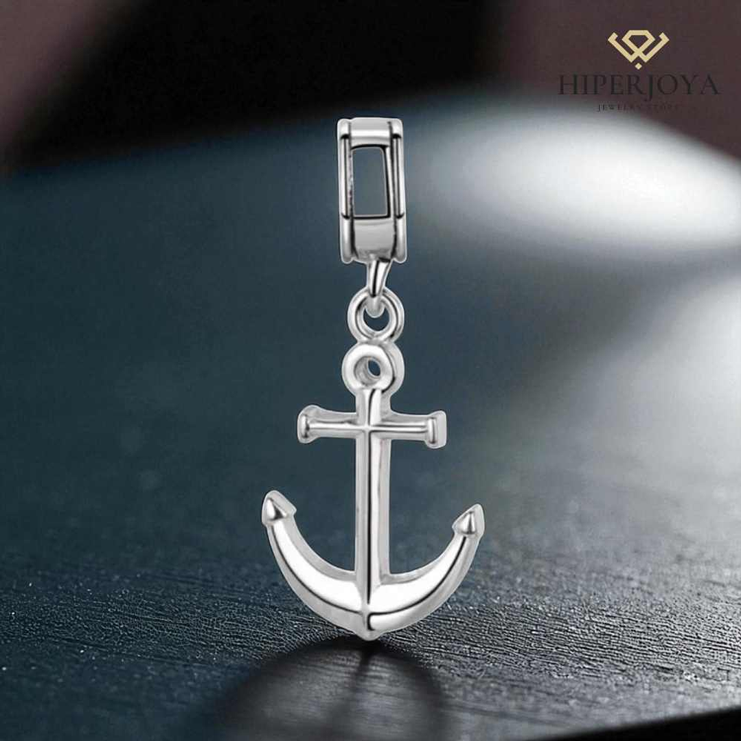 Abalorio ancla plata 2