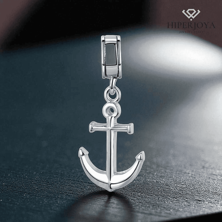 Abalorio ancla plata 2