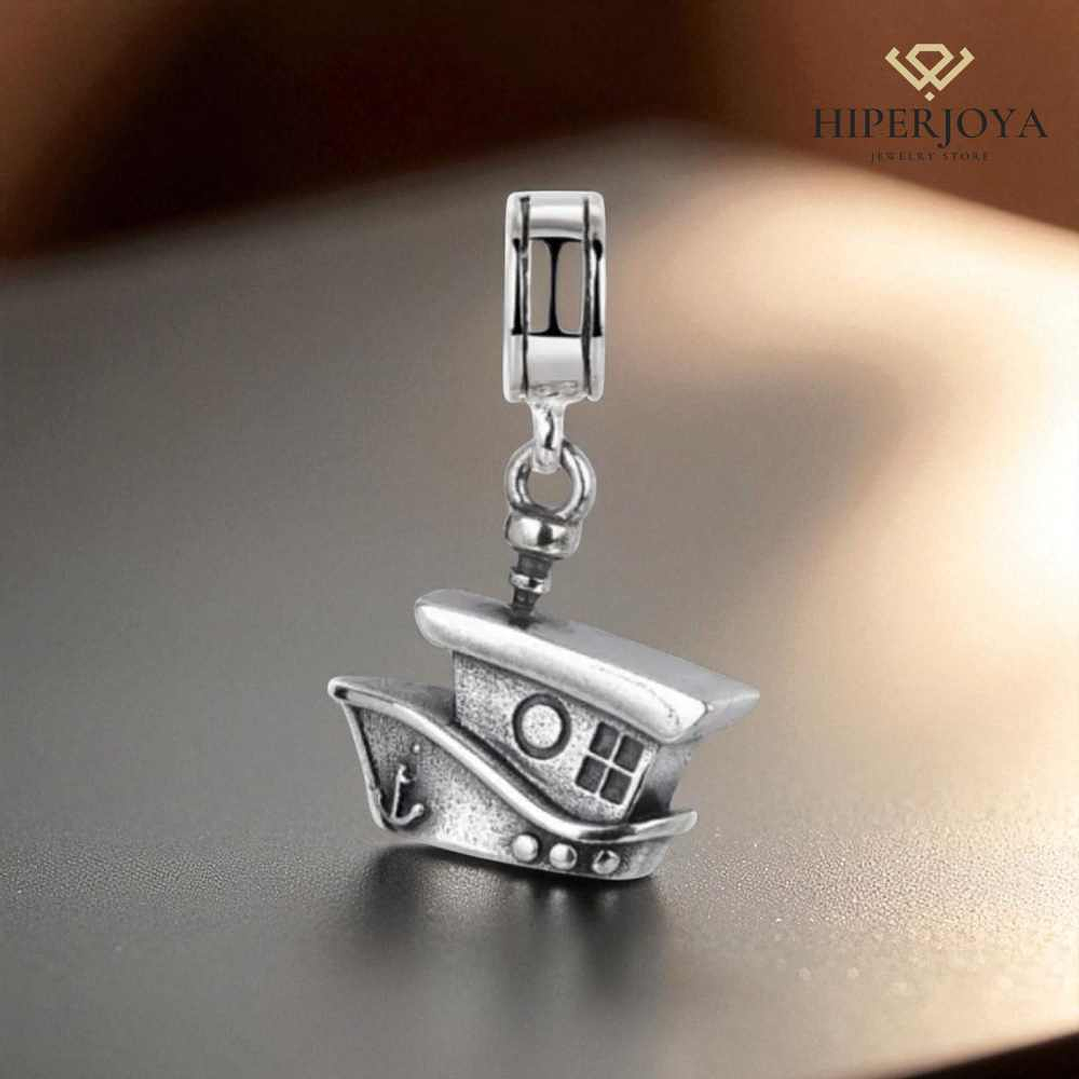 Abalorio barco plata 2