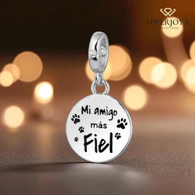 Abalorio disco mi amigo más fiel plata 3