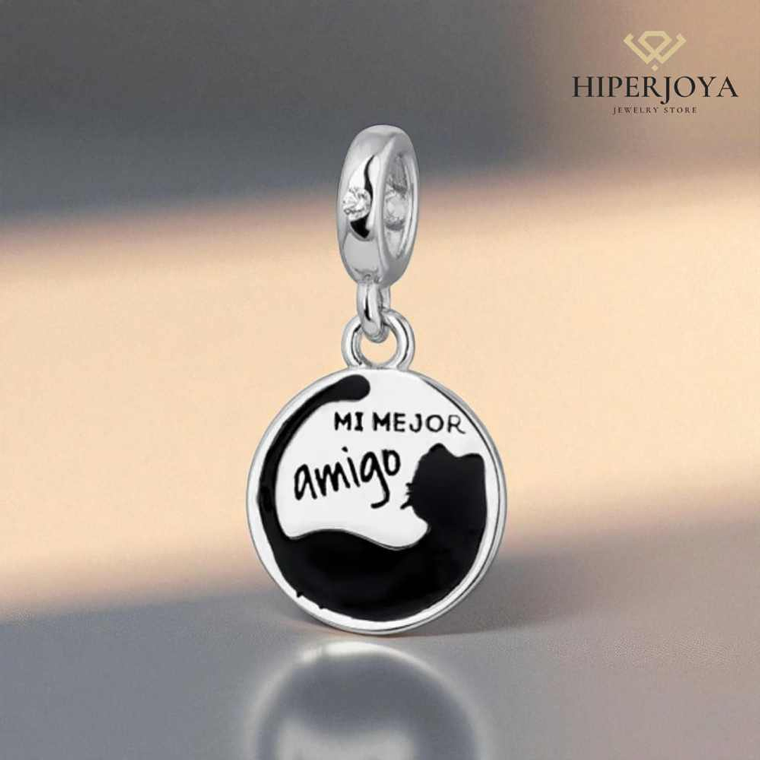 Abalorio disco mi mejor amigo plata 2
