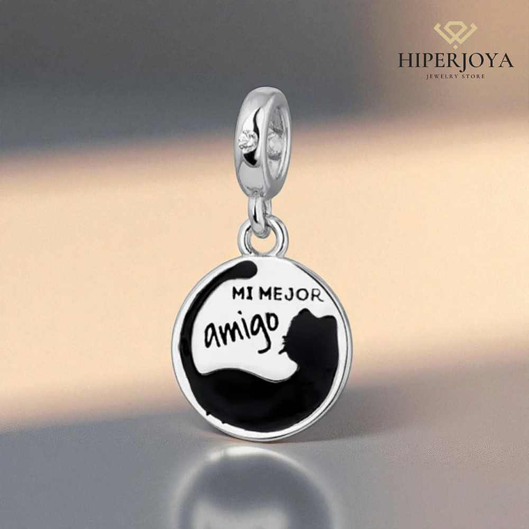 Abalorio disco mi mejor amigo plata 3