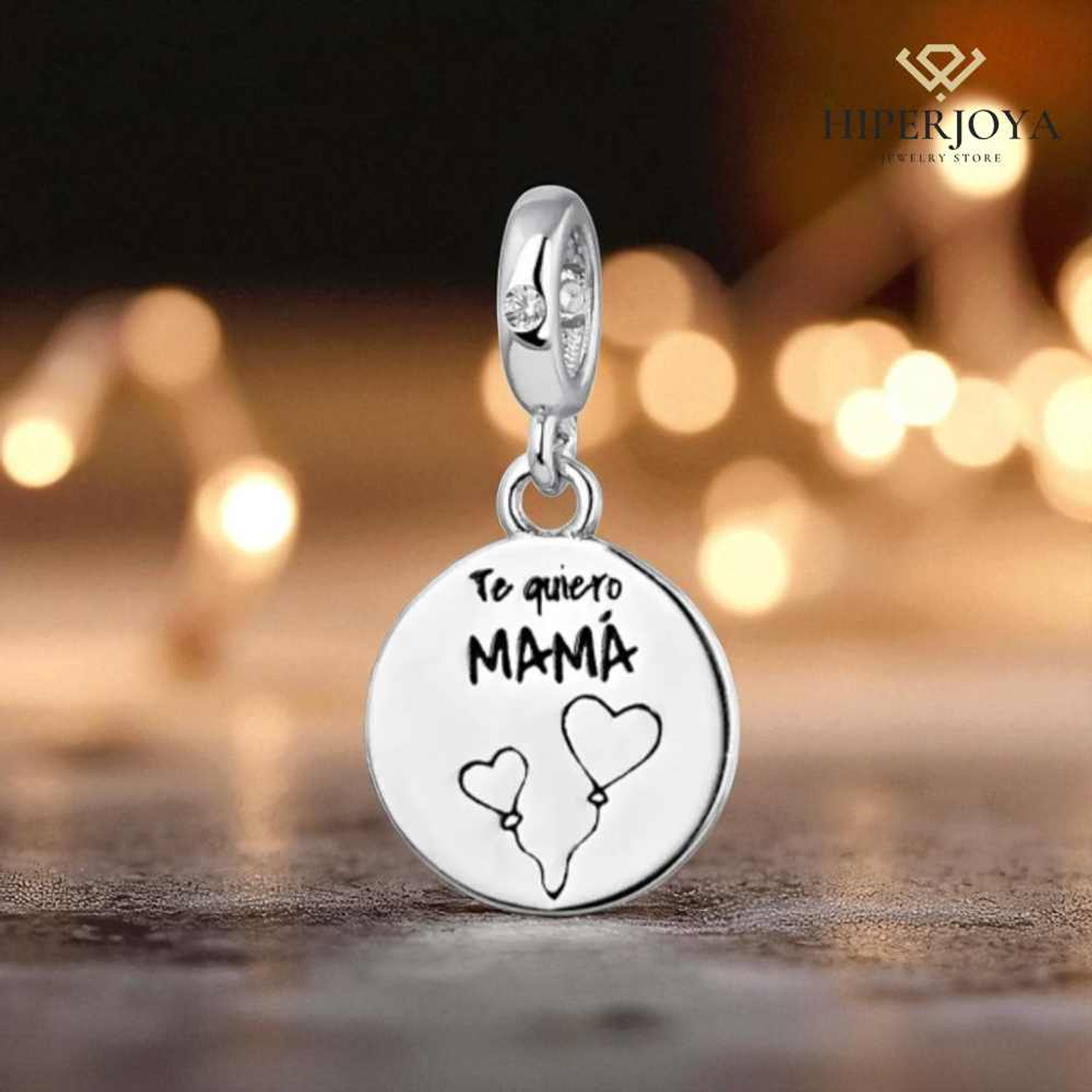 Abalorio disco te quiero mamá plata 3