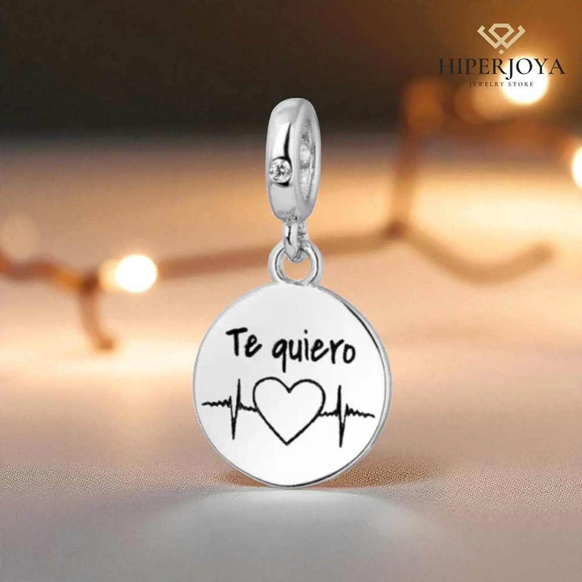 Abalorio disco te quiero plata 2