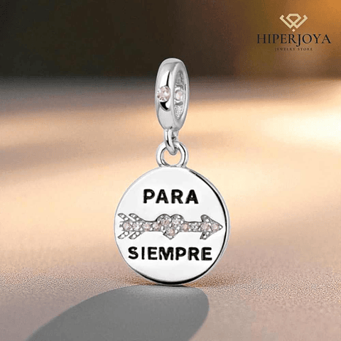 Abalorio disco para siempre plata 