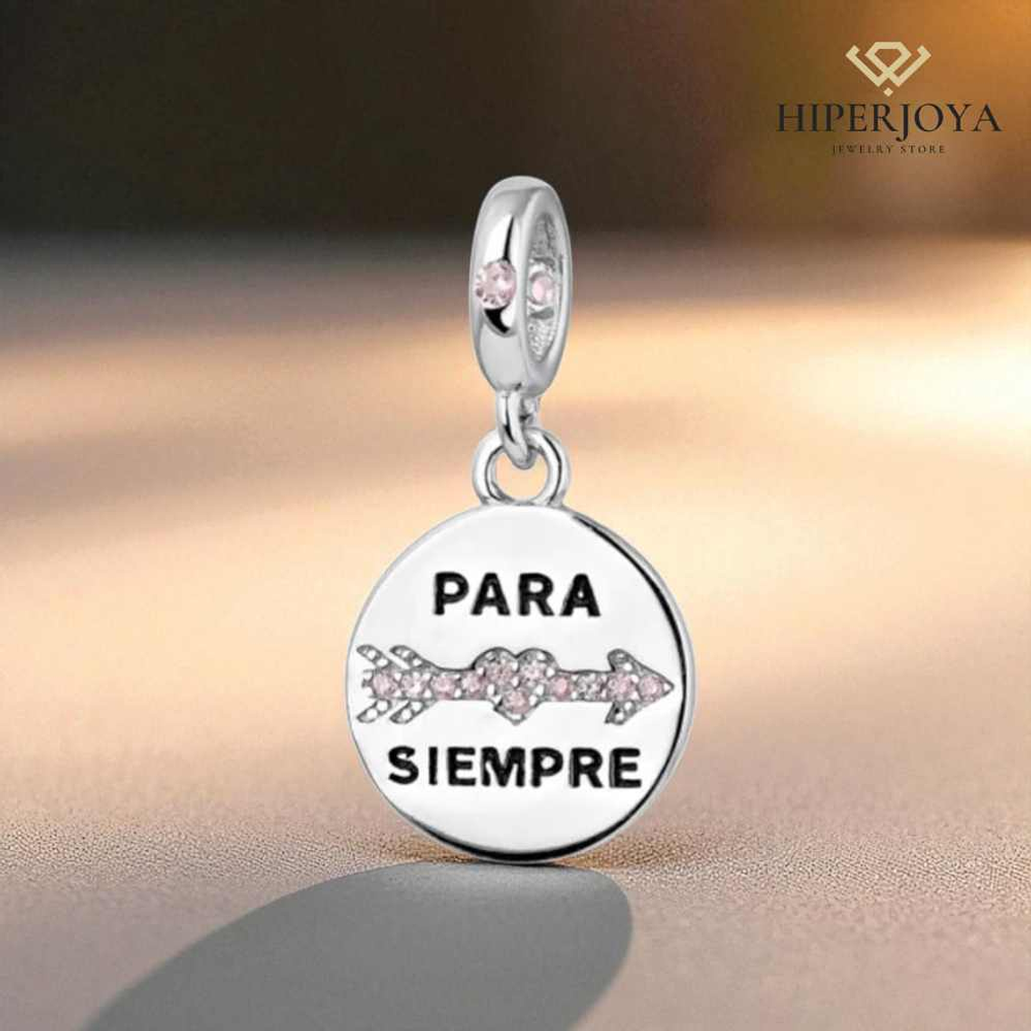 Abalorio disco para siempre plata  2