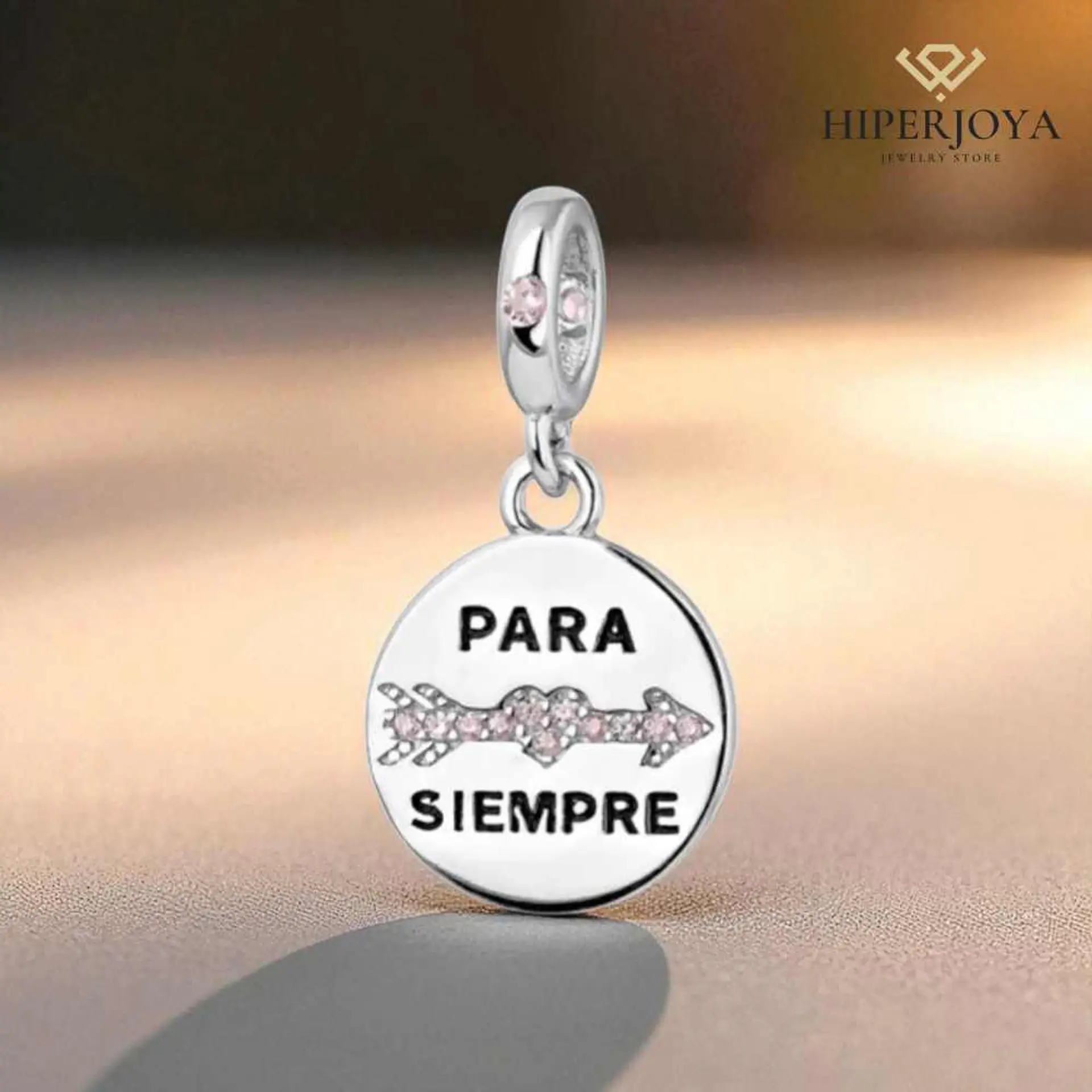 Abalorio disco para siempre plata  2