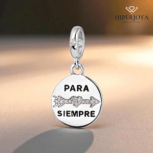 Abalorio disco para siempre plata 