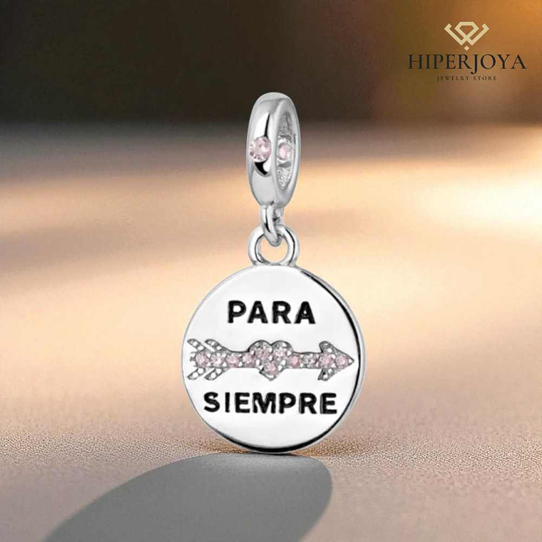 Abalorio disco para siempre plata  2