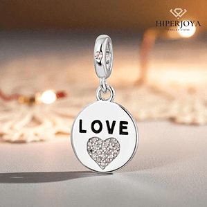 Abalorio disco love plata 