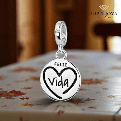 Happy Life silver bead