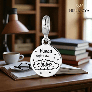 Abalorio nunca dejes de soñar plata