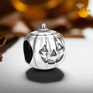 Abalorio calabaza halloween plata