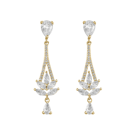 Pendientes dorados novia 