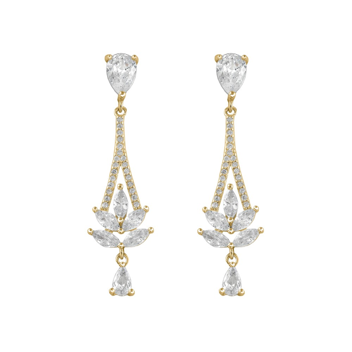 Pendientes dorados novia  1