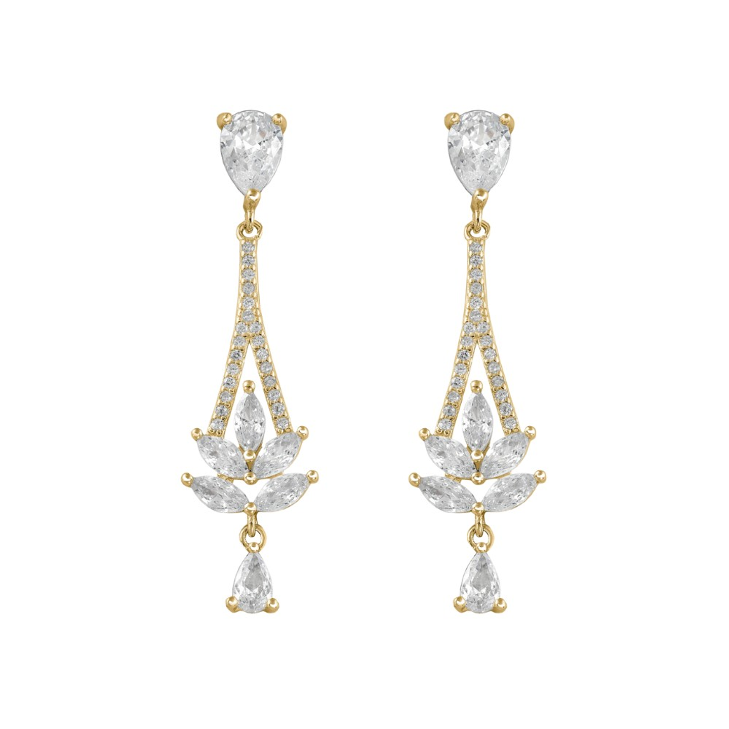 Pendientes dorados novia  1