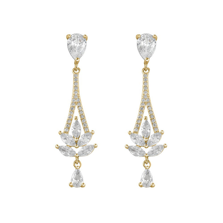 Pendientes dorados novia  1