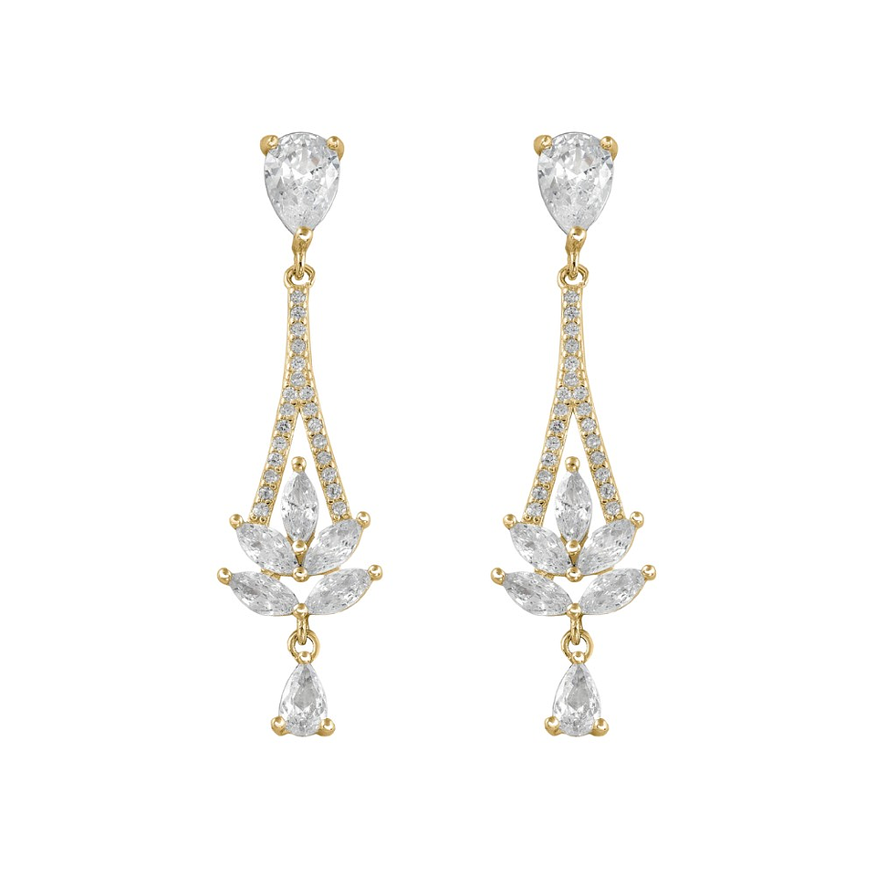 Pendientes dorados novia  1