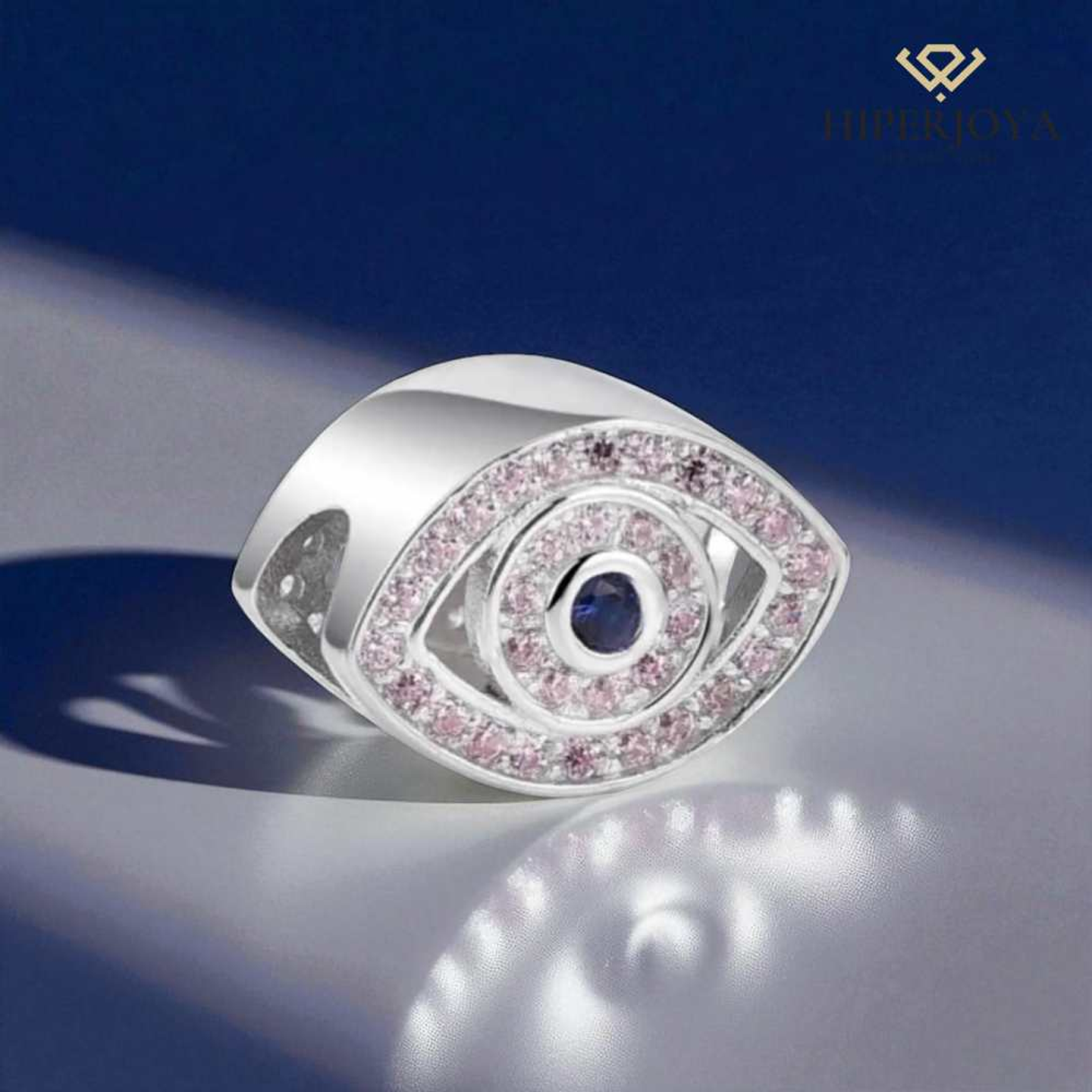 Abalorio ojo circonitas plata 2