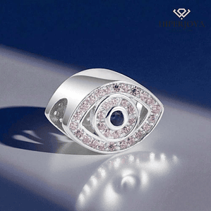 Silver cubic zirconia eye bead