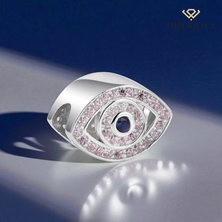 Abalorio ojo circonitas plata 2