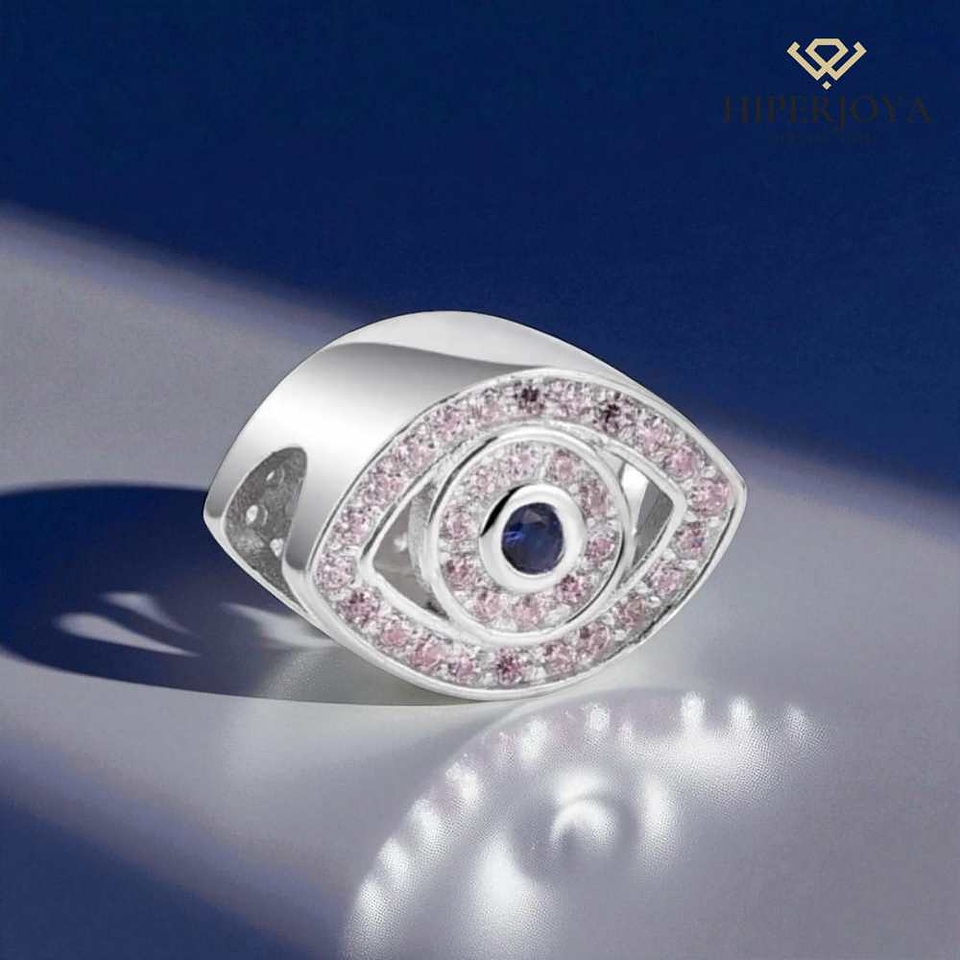 Abalorio ojo circonitas plata 2