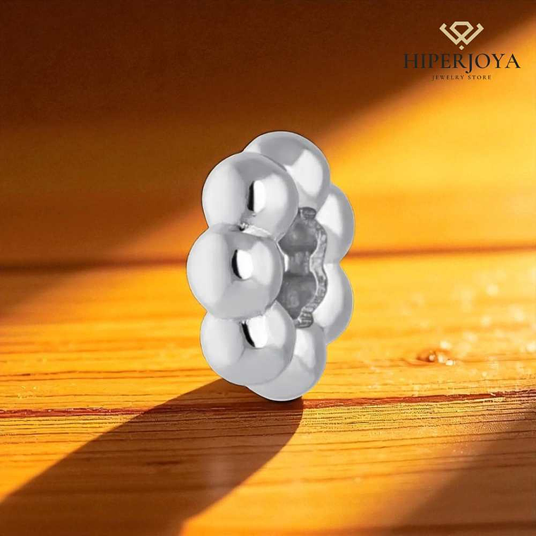 Abalorio flor plata 2