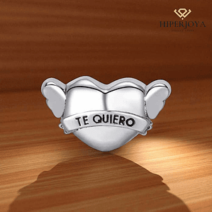Abalorio corazón alado plata