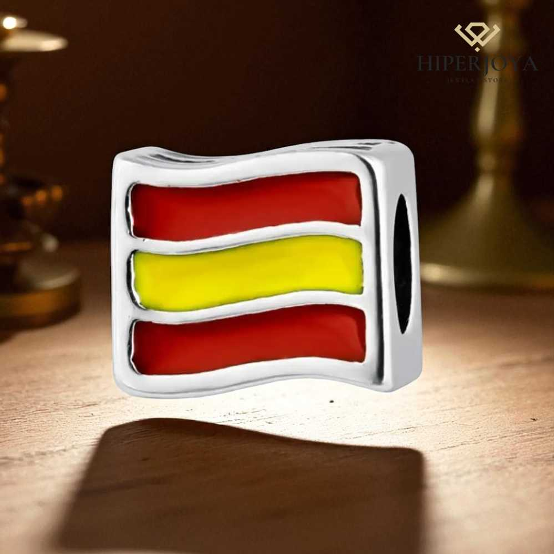 Abalorio bandera España plata 2