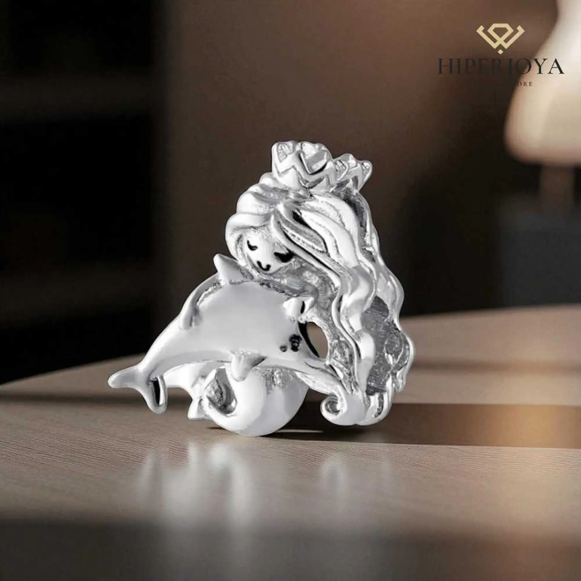 Silver mermaid bead 2