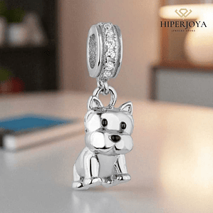 Abalorio de perro plata