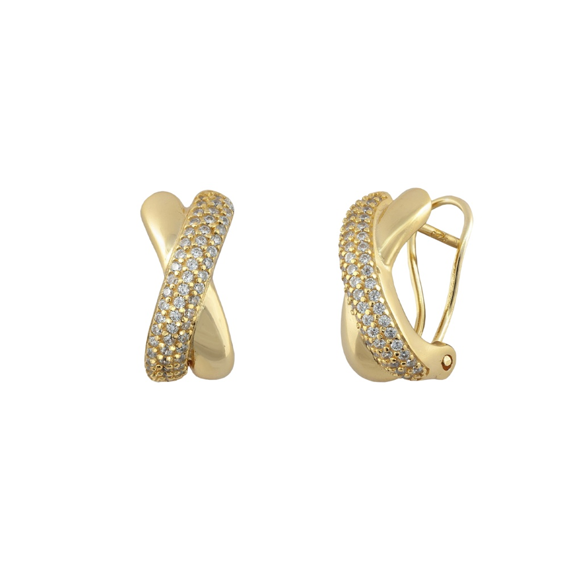 Pendientes plata bañado en oro  1