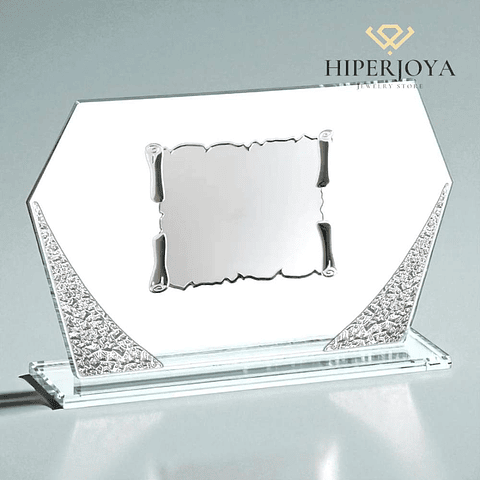 Placa de cristal con grabación 