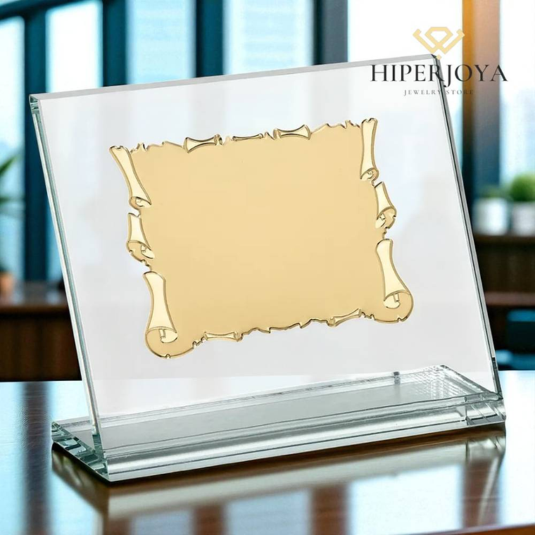 Placa de cristal grabado  3