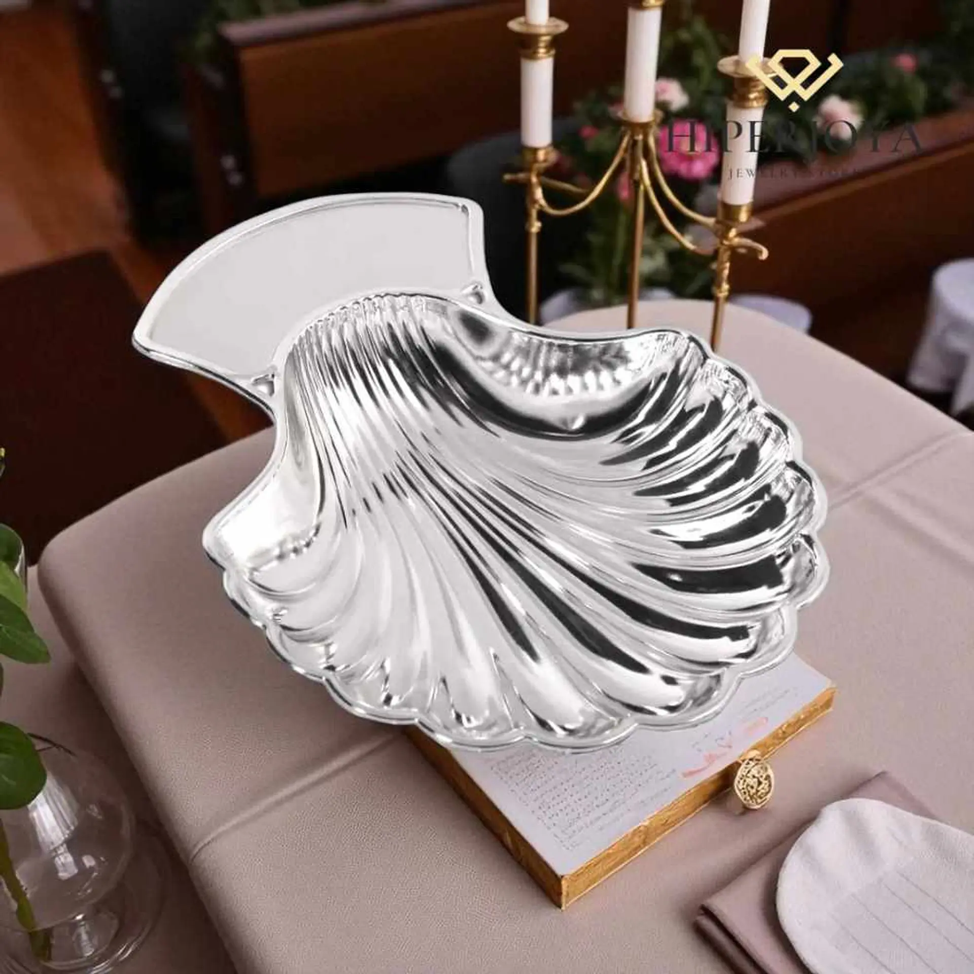 Concha de bautismo plateada  2